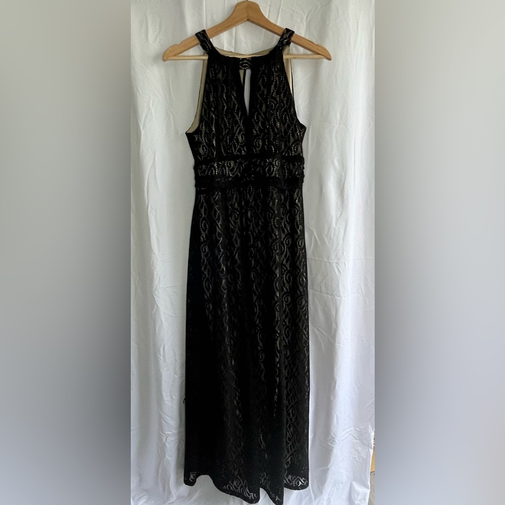 Black Patterned Long Dress